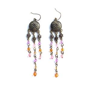 Bronze Chandelier Beaded Earrings